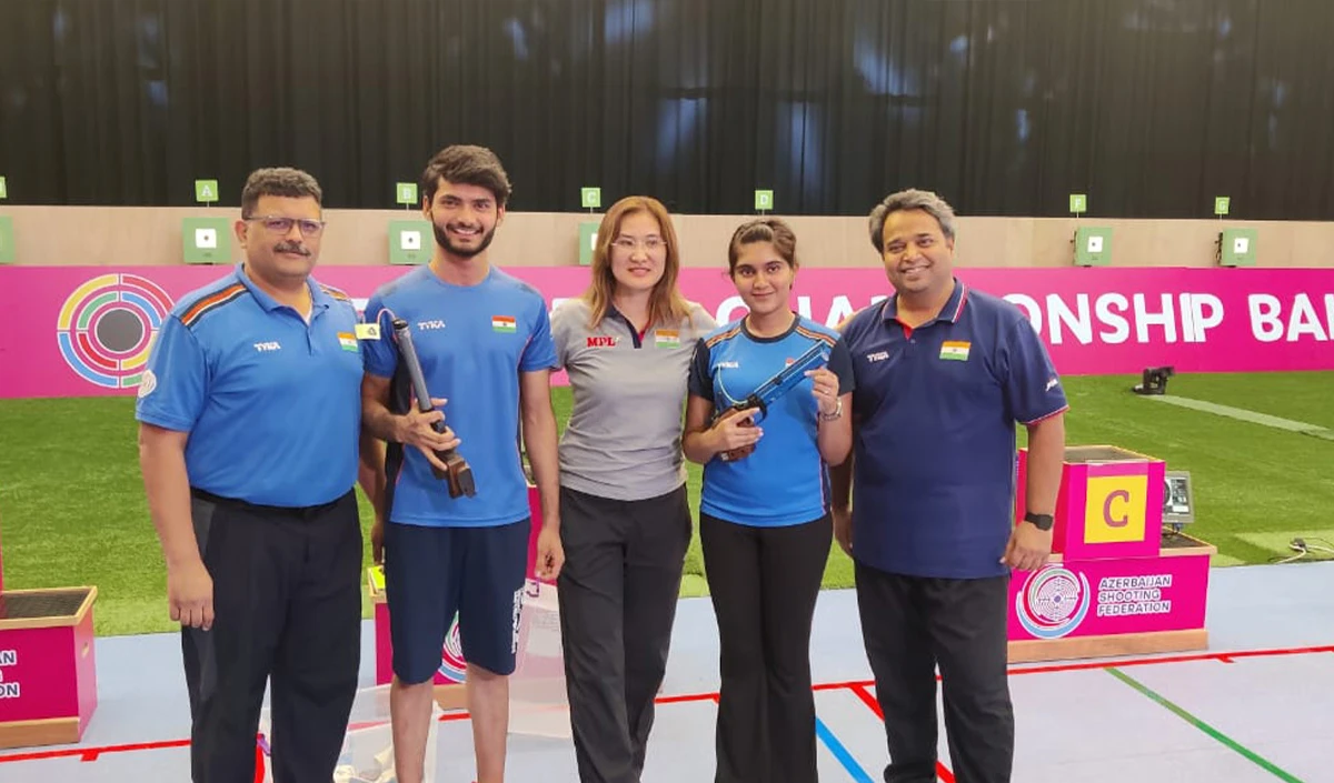 वर्ल्ड चैंपियनशिप में भारतीय निशानेबाजों का कमाल, मिश्रित टीम एयर पिस्टल में गोल्ड मेडल जीता