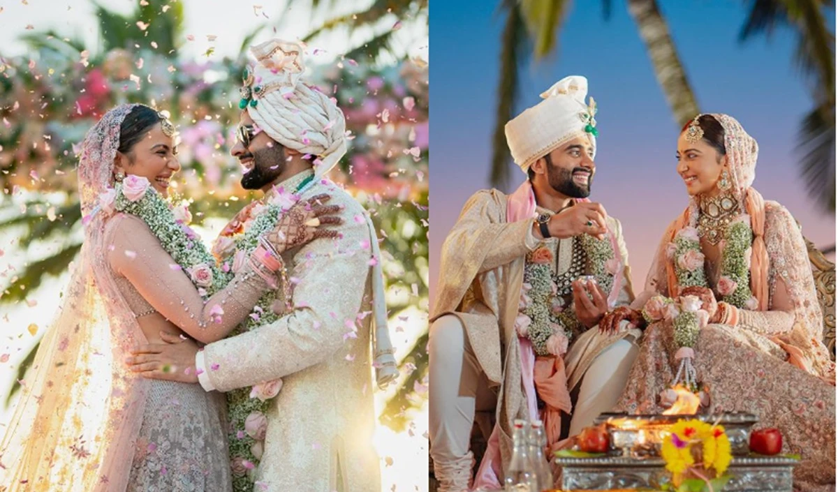 Photos | रकुल प्रीत सिंह और जैकी भगनानी का शादी का जोड़ा था बेहद खास, हाथीदांत का किया गया इस्तेमाल, जानें जोड़े की खासियत