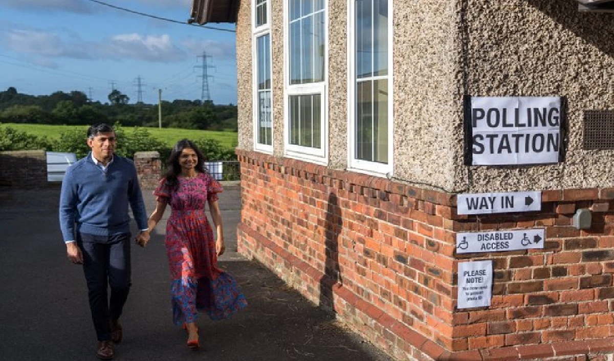 UK Election 2024 Updates: आम चुनाव के लिए ब्रिटेन में मतदान, ऋषि सुनक ने पत्नी अक्षता मूर्ति संग डाला वोट