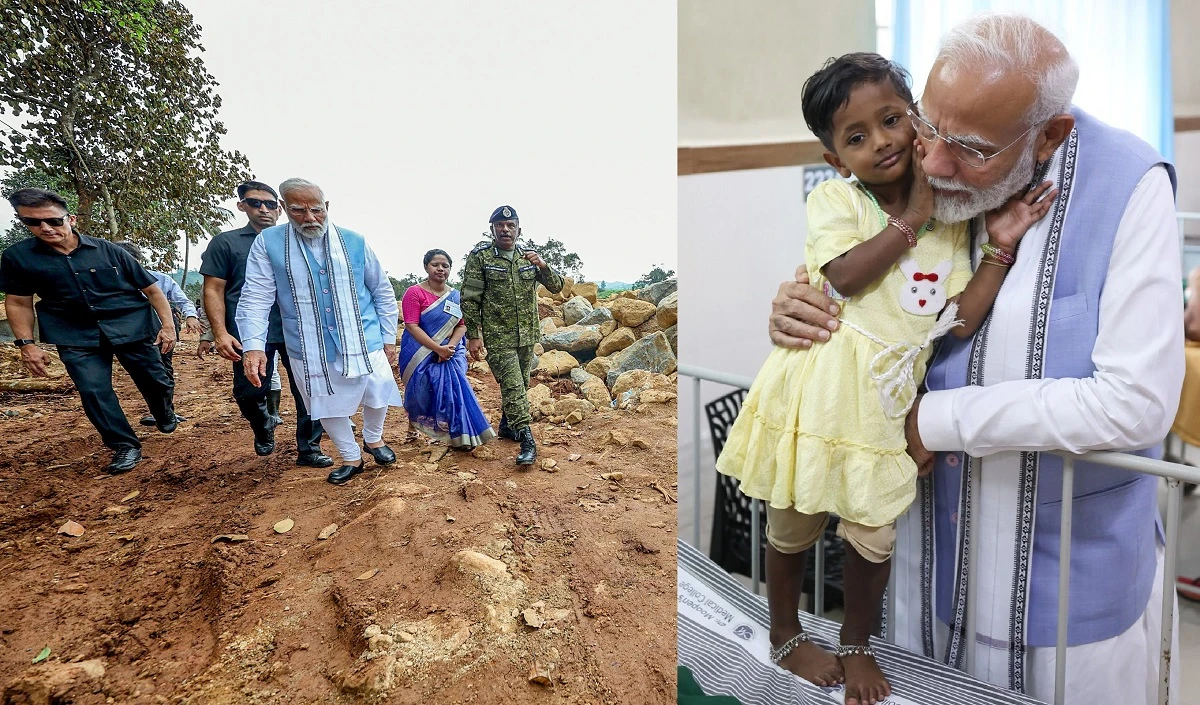 Wayanad landslides: पैदल ही मलबे में चल पड़े PM मोदी, पीड़ितो से भी मिले, कहा- यह सामान्य आपदा नहीं, हज़ारों सपने चकनाचूर हुए