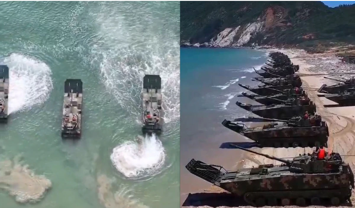 Taiwan के सैन्य अभ्यास के जवाब में चीन ने दिखाए ‘टैंक बोट्स’, समुद्री युद्धाभ्यास का वीडियो वायरल