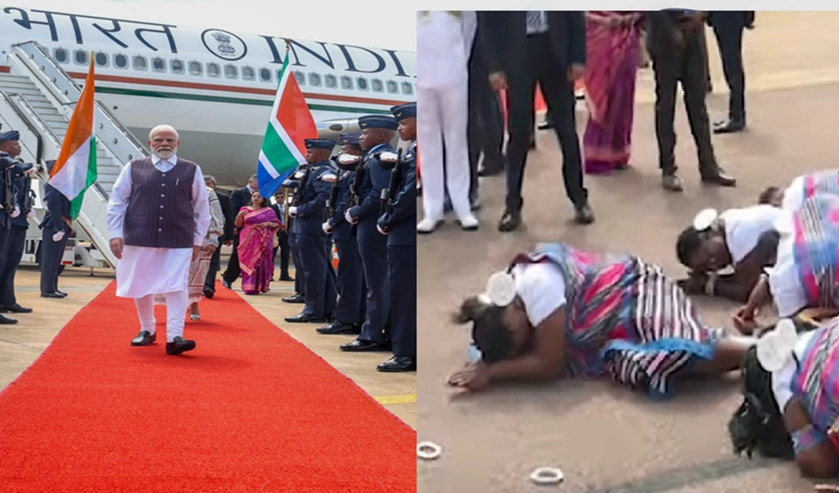 अमेरिका ने जिसे दी धमकी उसी से मिलने पहुंचे PM मोदी, ग्रैंड वेलकम में जमीन पर लेटकर किया गया प्रणाम