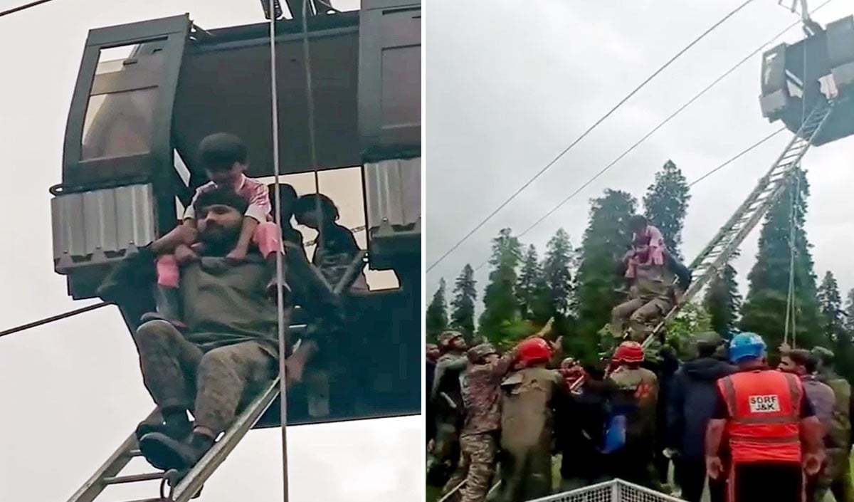 Gulmarg Gondola में आई तकनीकी खराबी, हवा में लटके Tourist, सेना और SDRF ने चलाया Rescue Operation