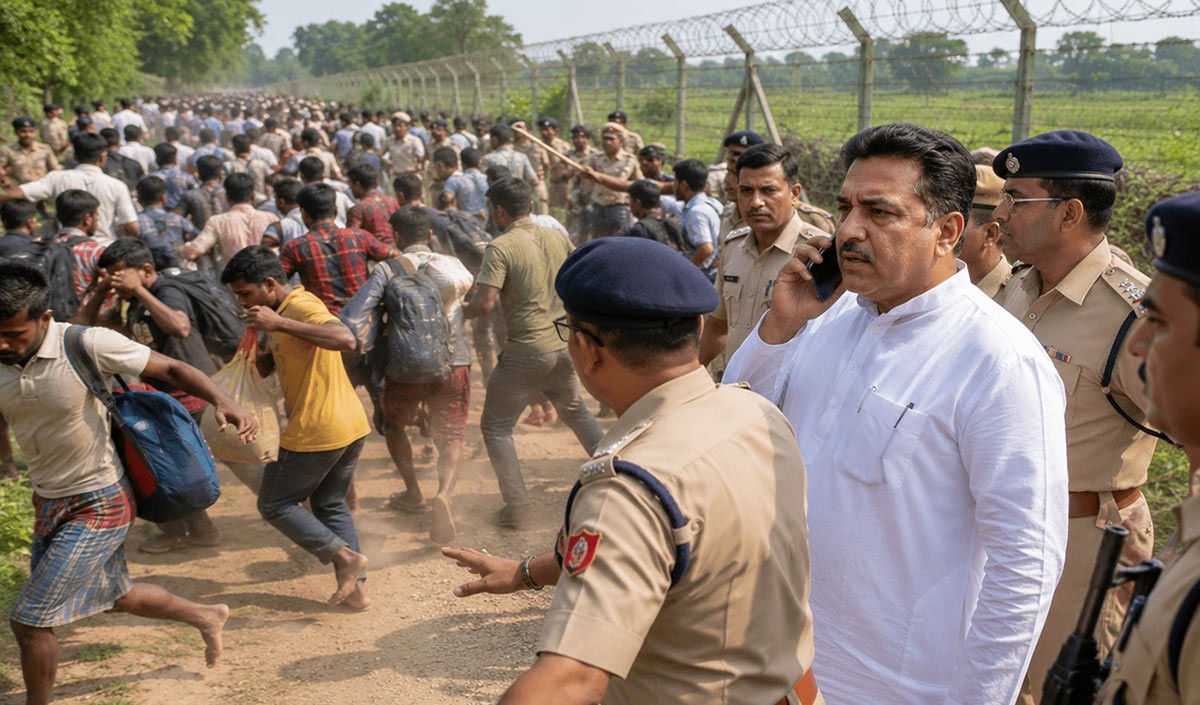 India Bangladesh Border पर लाठी-डंडों और चाकू के साथ आ गये घुसपैठिये, BSF ने दिया उकसावे का जवाब