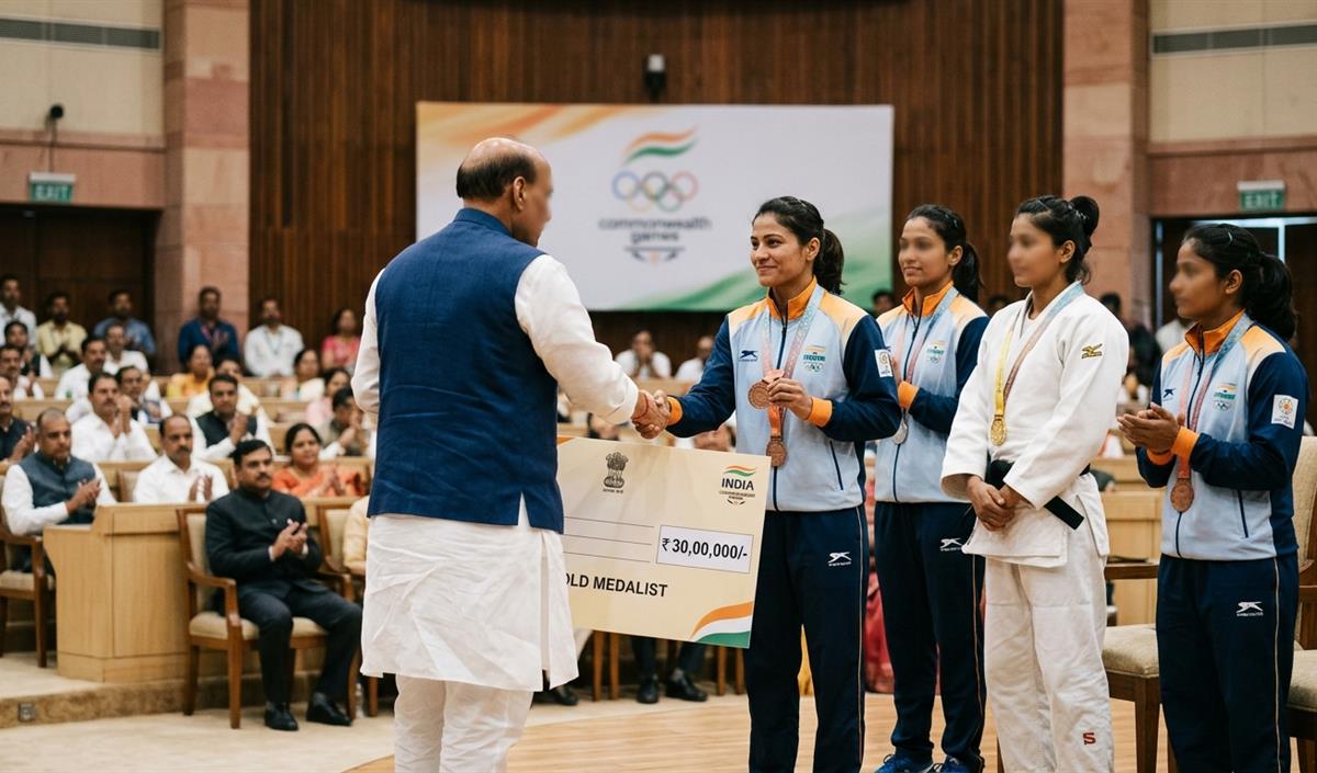 Mansukh Mandaviya ने राष्ट्रमंडल खेलों के पदक विजेताओं को किया सम्मानित